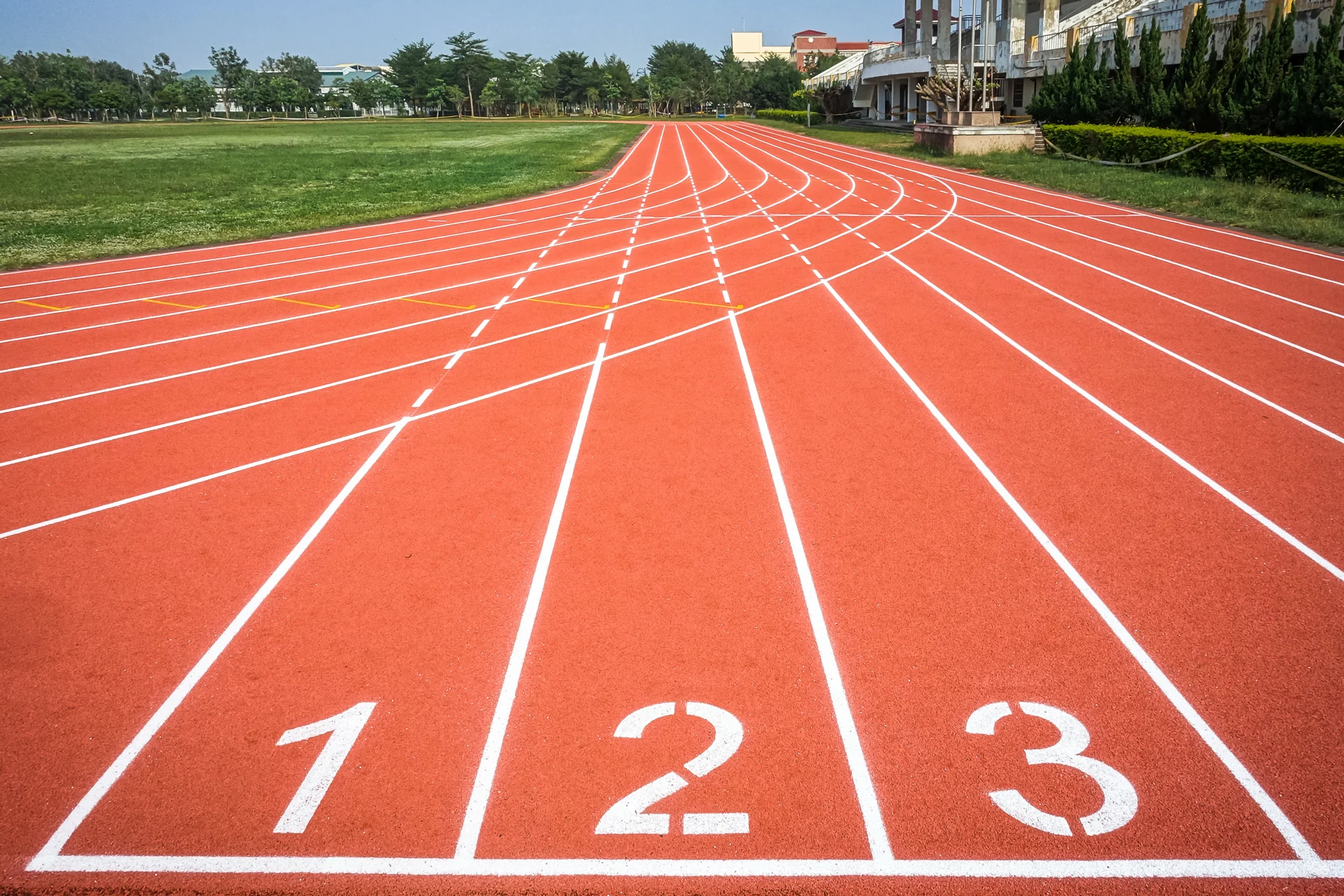 Illustrative athletics track at Dalin Sports Park in Chiayi, Taiwan; it does not depict the IOC, an Olympic event or an AI deployment.